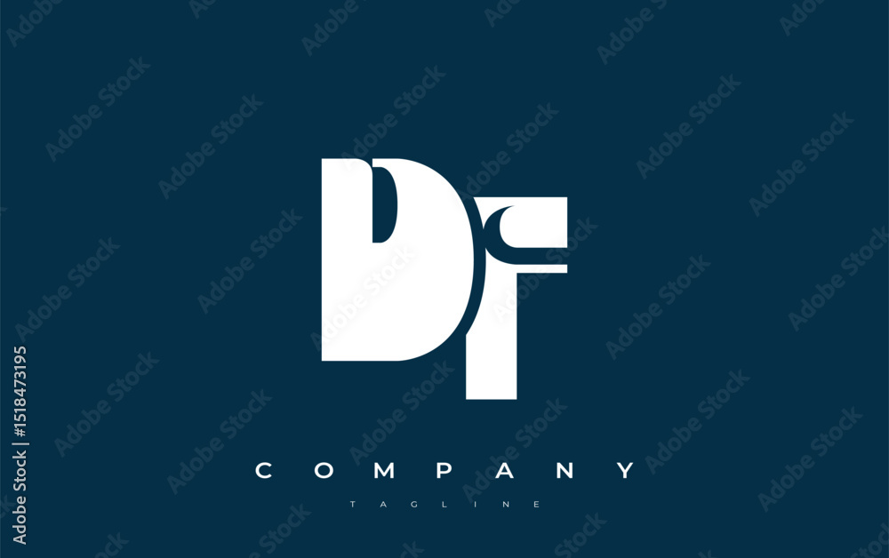 Fototapete df abstract geometric logo design. modern and elegant logo design with simplistic typography element