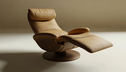 White leather armchair on a white background. 3d render.