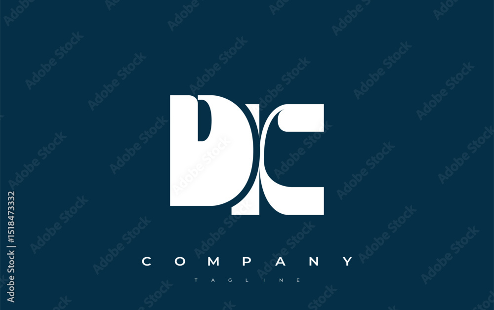 Fototapete dk abstract geometric logo design. modern and elegant logo design with simplistic typography element