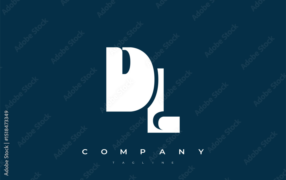 Fototapete DL Abstract Geometric Logo Design. Modern and elegant logo design with simplistic typography elements, showcasing branding excellence.