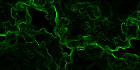 Abstract dark background vivid neon green smoke or plasma-like wisps swirling against a black void.  Fluid and dynamic, with glowing, thread-like filaments creating intricate patterns  sci-fi digital 