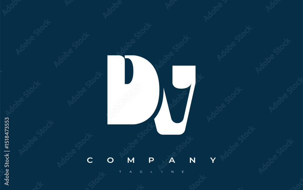 Fototapete dv abstract geometric logo design. modern and elegant logo design with simplistic typography element