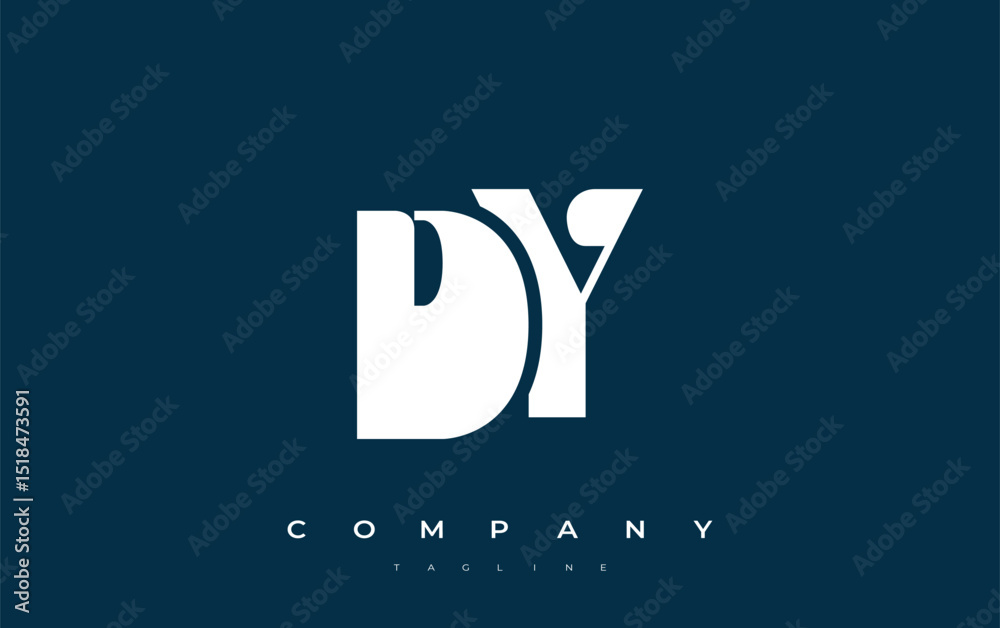 Fototapete dy abstract geometric logo design. modern and elegant logo design with simplistic typography element