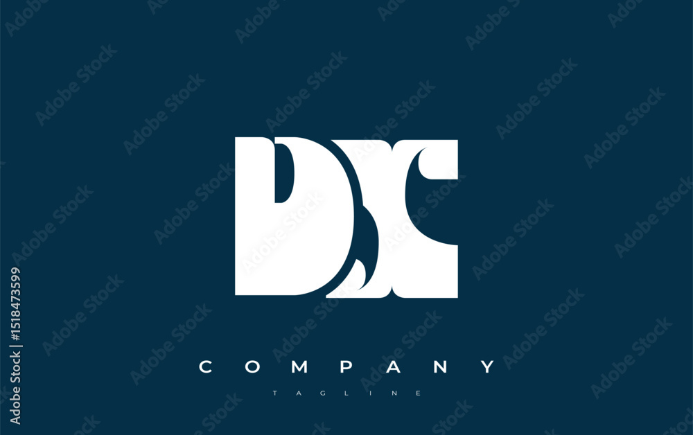 Fototapete dx abstract geometric logo design. modern and elegant logo design with simplistic typography element