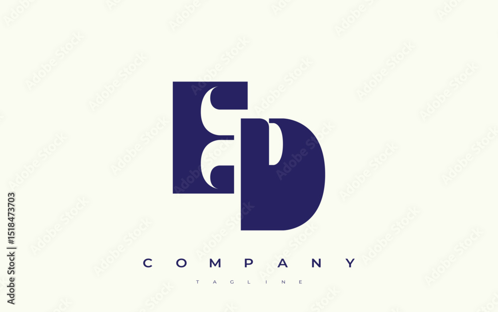 Fototapete ed abstract geometric logo design. modern and elegant logo design with simplistic typography element