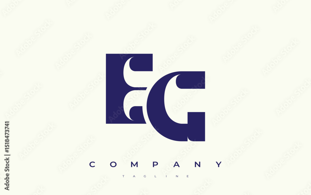 Fototapete eg abstract geometric logo design. modern and elegant logo design with simplistic typography element