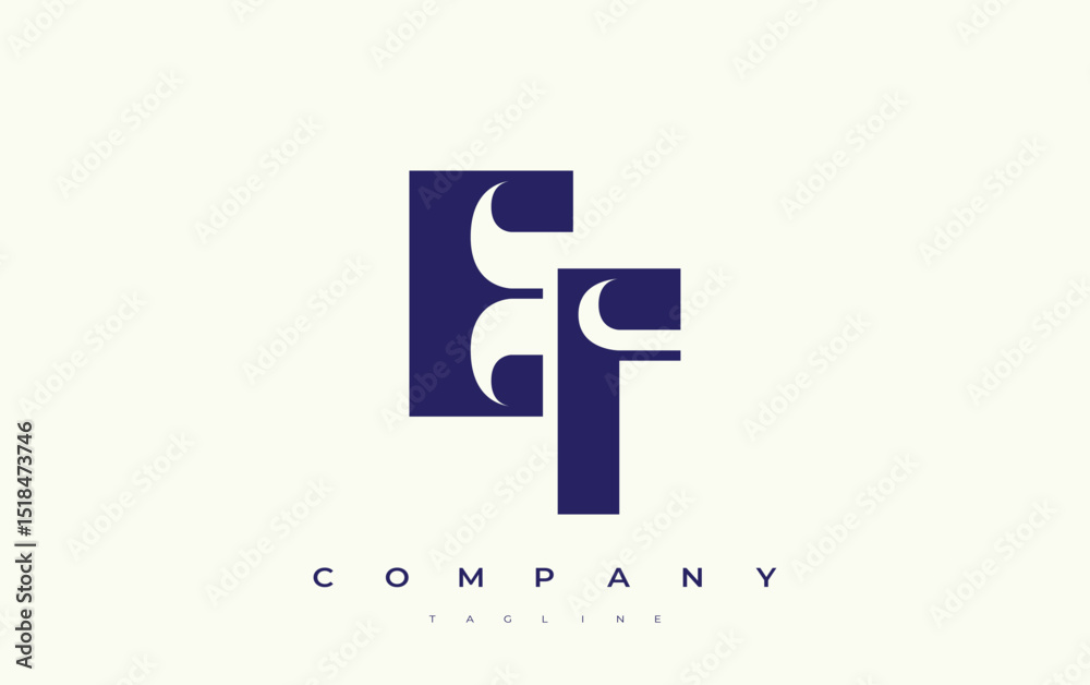 Fototapete ef abstract geometric logo design. modern and elegant logo design with simplistic typography element