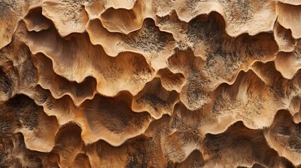 Abstract Erosion: A close-up perspective of an otherworldly landscape reveals the captivating details of eroded rock formations in shades of beige and brown, showcasing nature's sculpting abilities. 