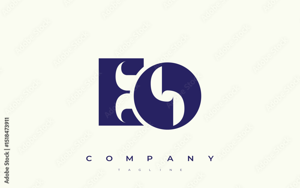 Fototapete eo abstract geometric logo design. modern and elegant logo design with simplistic typography element