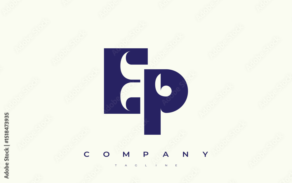 Fototapete ep abstract geometric logo design. modern and elegant logo design with simplistic typography element