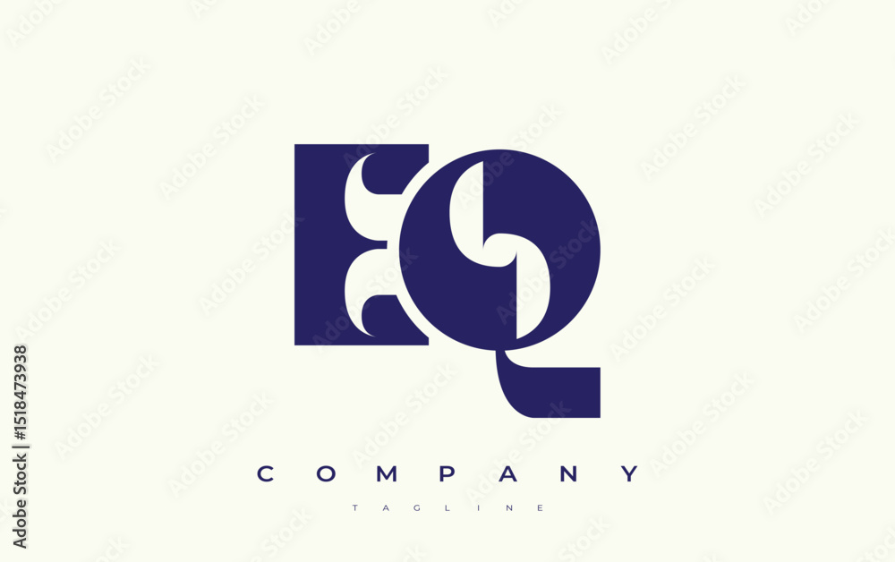 Fototapete eq abstract geometric logo design. modern and elegant logo design with simplistic typography element