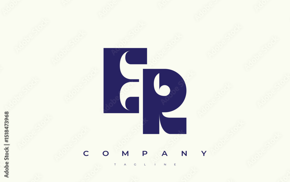Fototapete er abstract geometric logo design. modern and elegant logo design with simplistic typography element