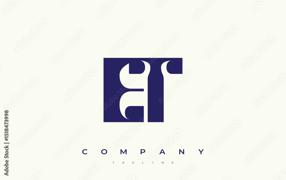 Fototapete et abstract geometric logo design. modern and elegant logo design with simplistic typography element