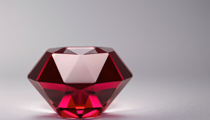 Isolated Red Gem with Sharp Facets – Precious Mineral Photography