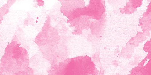 Abstract grainy fantasy smooth light pink watercolor paper texture with clouds, Grunge pink background, Stain artistic hand painted texture of pink, pastel hand painted watercolor of pink texture.