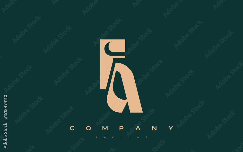 Fototapete fa abstract geometric logo design. modern and elegant logo design with simplistic typography element