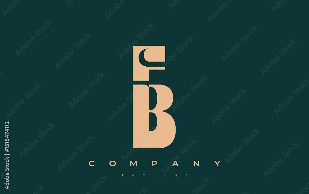 Fototapete fb abstract geometric logo design. modern and elegant logo design with simplistic typography element