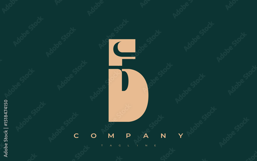 Fototapete fd abstract geometric logo design. modern and elegant logo design with simplistic typography element