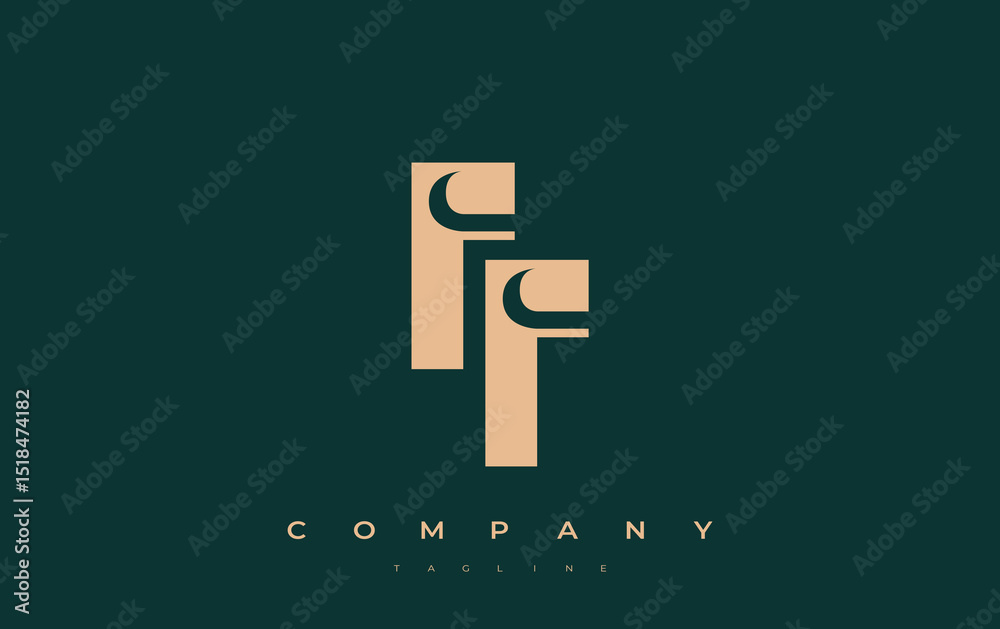 Fototapete ff abstract geometric logo design. modern and elegant logo design with simplistic typography element