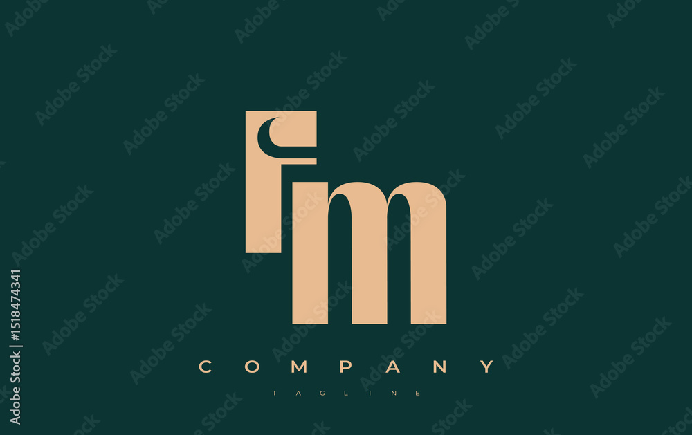 Fototapete fm abstract geometric logo design. modern and elegant logo design with simplistic typography element