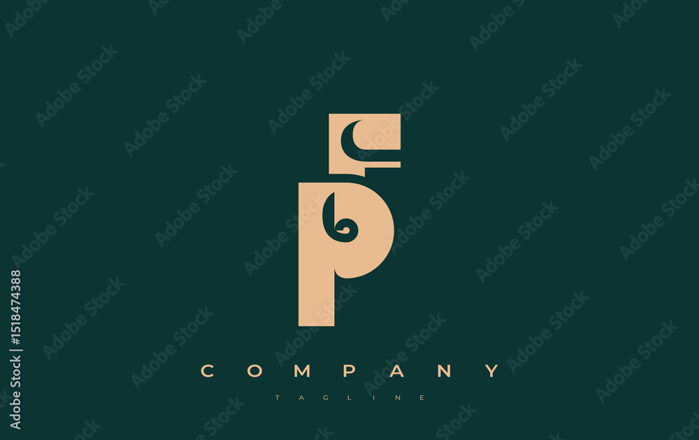 Fototapete fp abstract geometric logo design. modern and elegant logo design with simplistic typography element