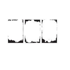 Three abstract black frames on white background