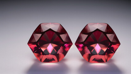 Sparkling Red Diamond Shape – Glossy Faceted Crystal Background