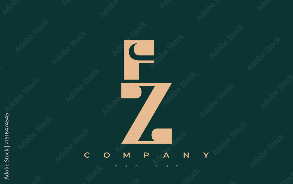 Fototapete fz abstract geometric logo design. modern and elegant logo design with simplistic typography element