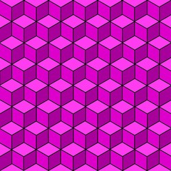 Pink Cube - Geometrical Pattern