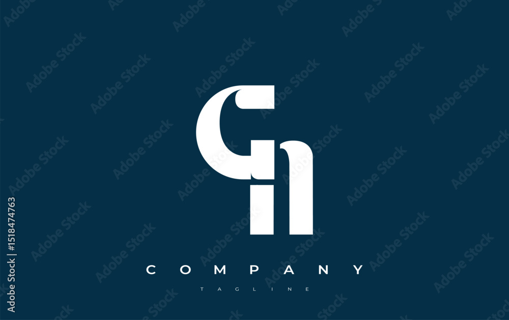 Fototapete gn abstract geometric logo design. modern and elegant logo design with simplistic typography element