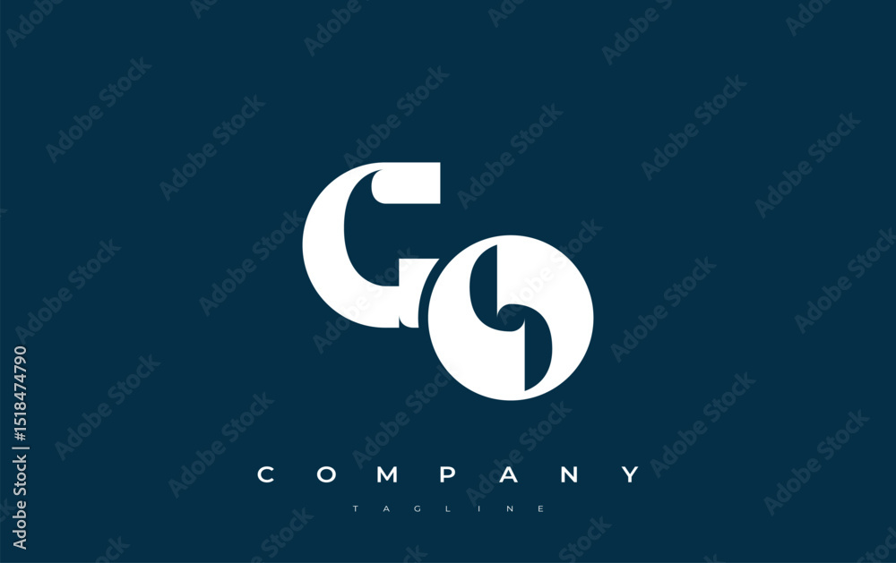 Fototapete go abstract geometric logo design. modern and elegant logo design with simplistic typography element