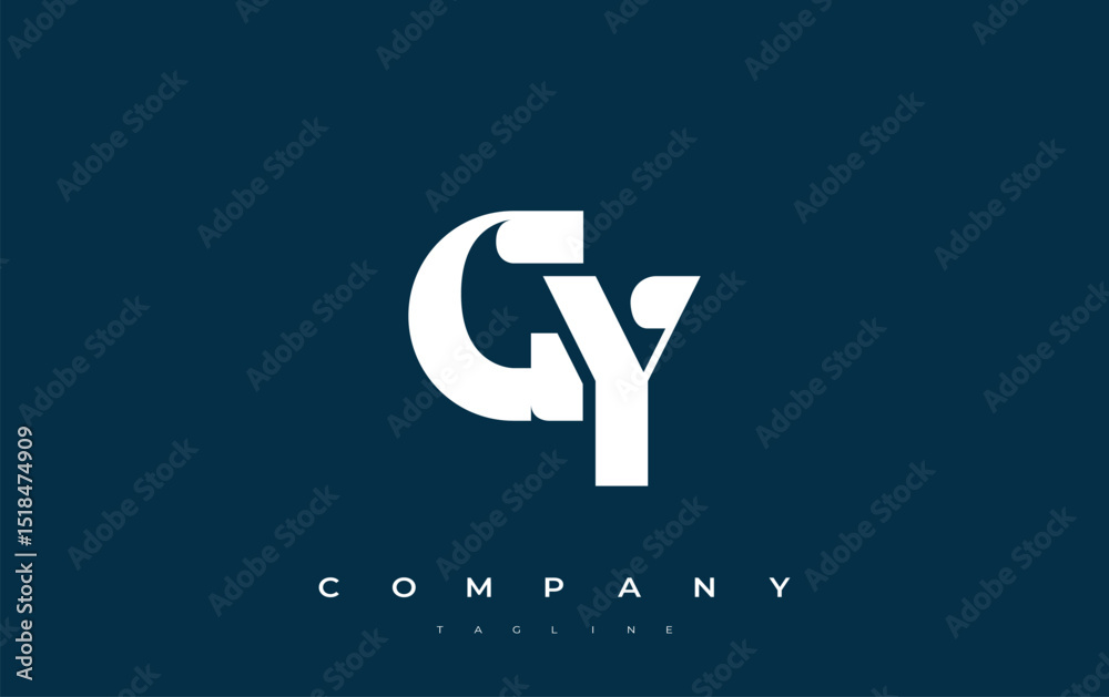 Fototapete gy abstract geometric logo design. modern and elegant logo design with simplistic typography element