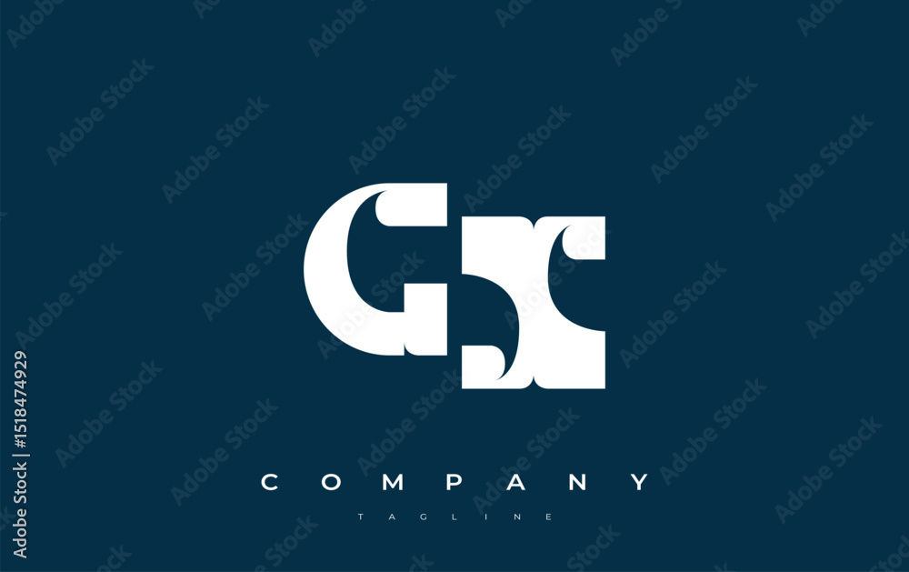 Fototapete gx abstract geometric logo design. modern and elegant logo design with simplistic typography element