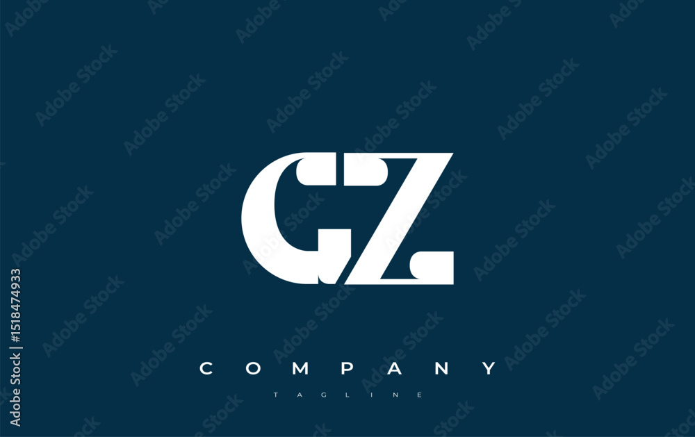 Fototapete gz abstract geometric logo design. modern and elegant logo design with simplistic typography element