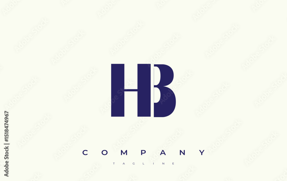 Fototapete hb abstract geometric logo design. modern and elegant logo design with simplistic typography element