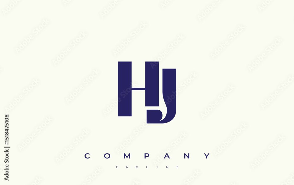 Fototapete hj abstract geometric logo design. modern and elegant logo design with simplistic typography element