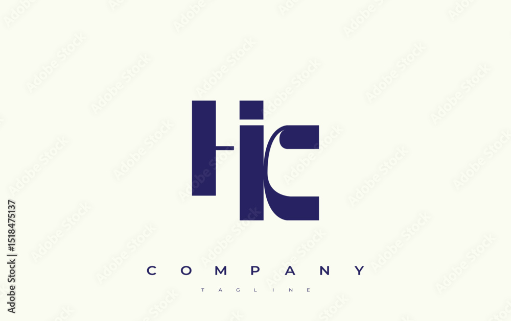 Fototapete hk abstract geometric logo design. modern and elegant logo design with simplistic typography element