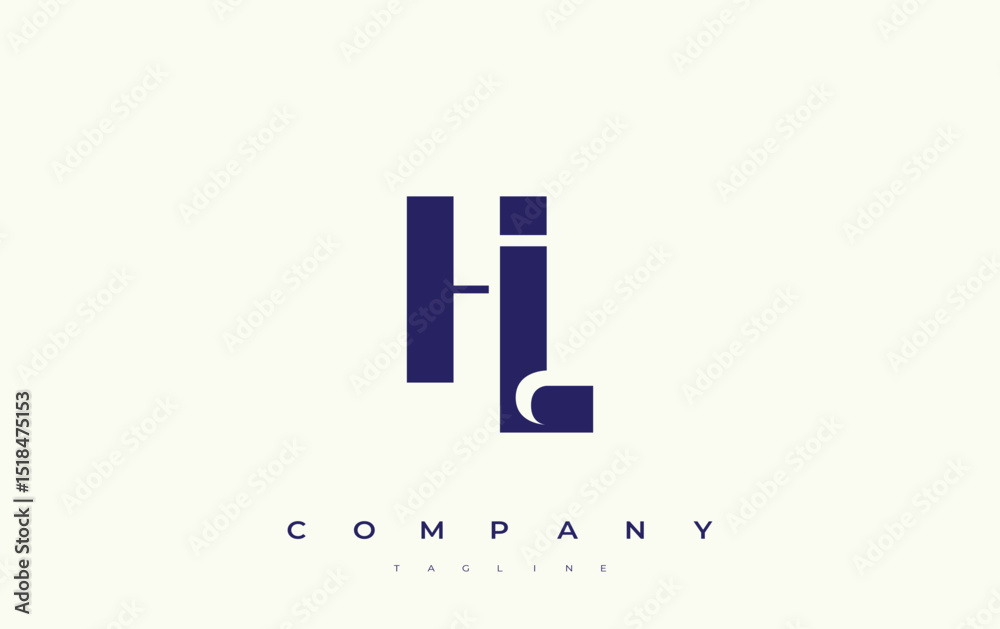 Fototapete hl abstract geometric logo design. modern and elegant logo design with simplistic typography element