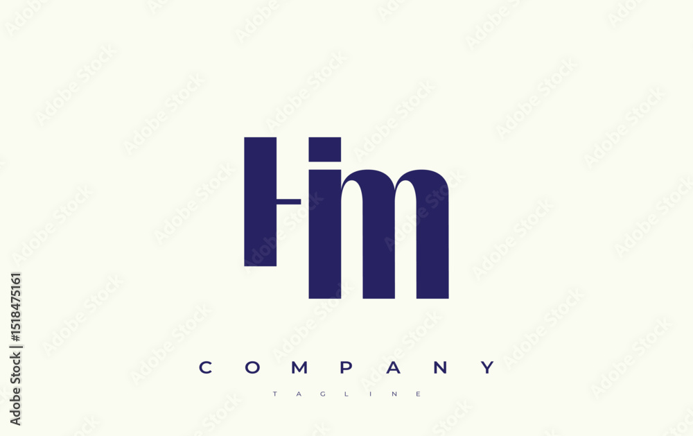 Fototapete hm abstract geometric logo design. modern and elegant logo design with simplistic typography element