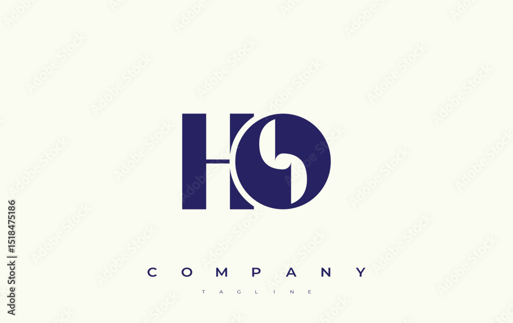 Fototapete ho abstract geometric logo design. modern and elegant logo design with simplistic typography element