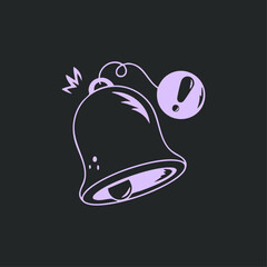 Notification bell icon logo flat vector design