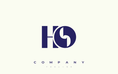 HO Abstract Geometric Logo Design. Modern and elegant logo design with simplistic typography elements, showcasing branding excellence.