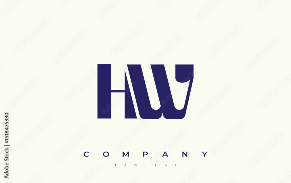 Fototapete hw abstract geometric logo design. modern and elegant logo design with simplistic typography element
