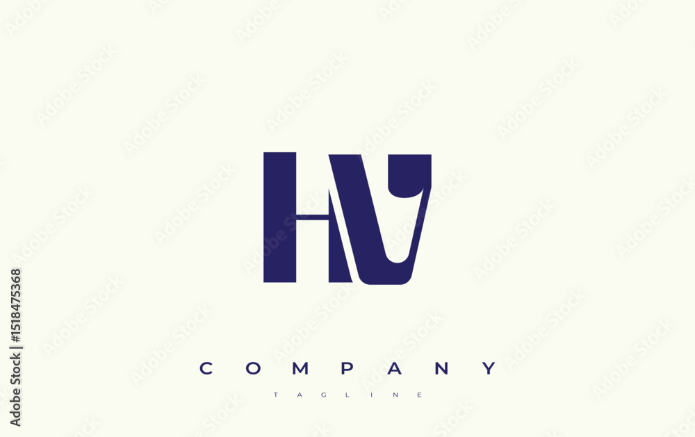 Fototapete hv abstract geometric logo design. modern and elegant logo design with simplistic typography element