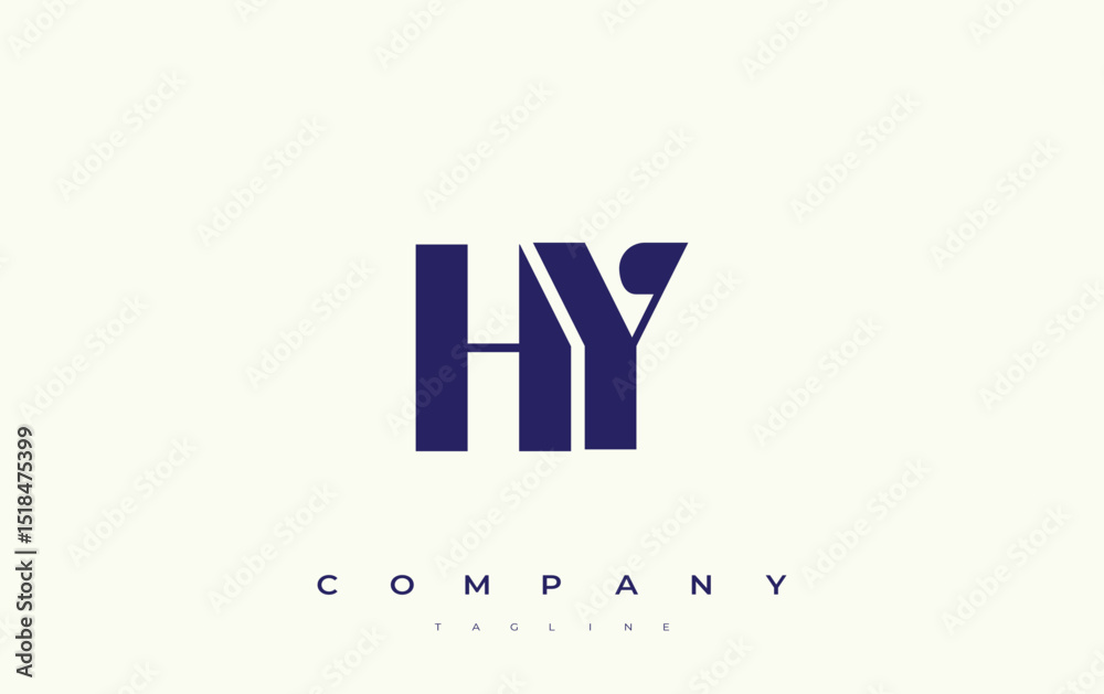 Fototapete hy abstract geometric logo design. modern and elegant logo design with simplistic typography element