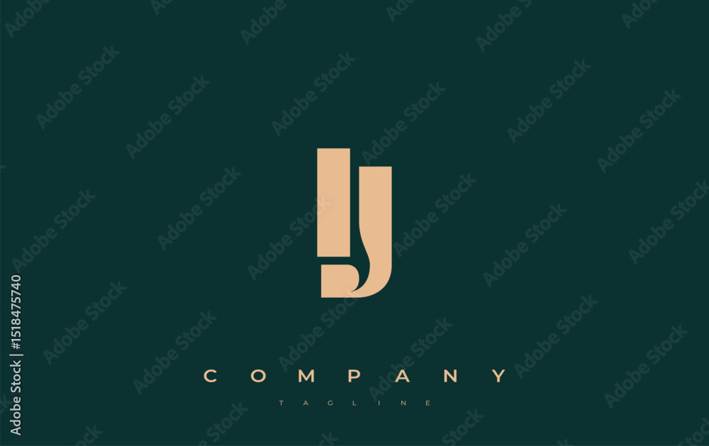 Fototapete ij abstract geometric logo design. modern and elegant logo design with simplistic typography element