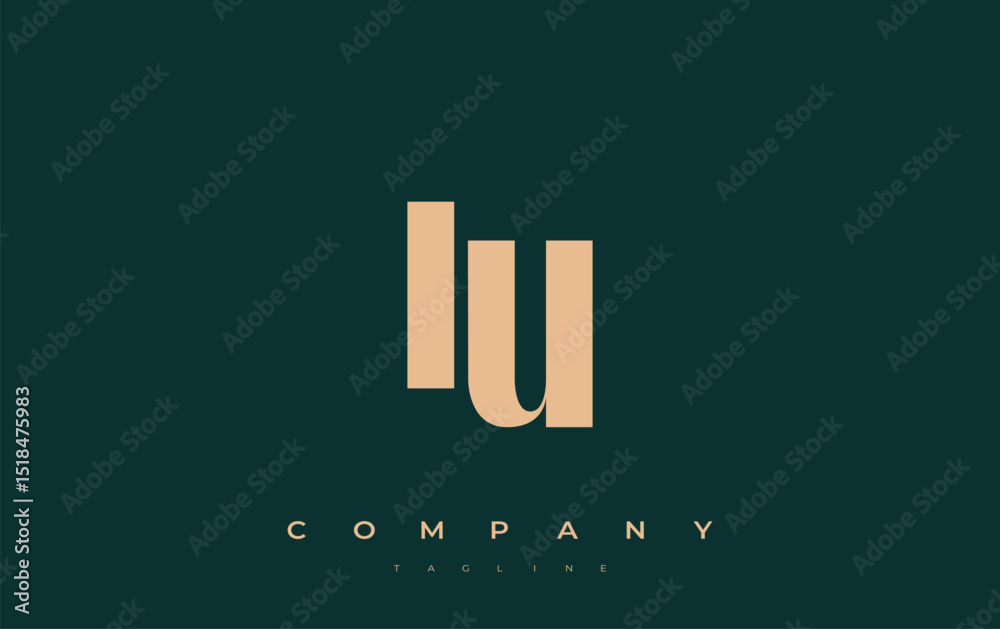 Fototapete iu abstract geometric logo design. modern and elegant logo design with simplistic typography element