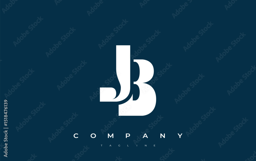 Fototapete jb abstract geometric logo design. modern and elegant logo design with simplistic typography element