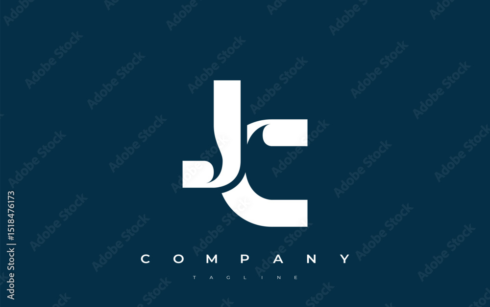 Fototapete jc abstract geometric logo design. modern and elegant logo design with simplistic typography element
