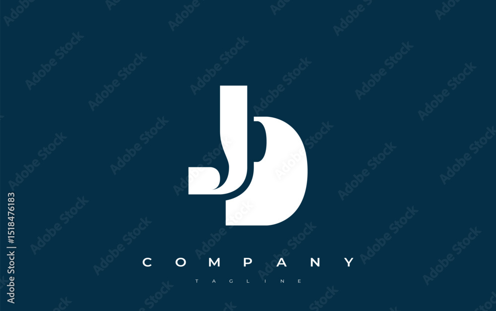 Fototapete jd abstract geometric logo design. modern and elegant logo design with simplistic typography element